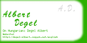 albert degel business card